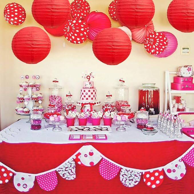 BEISHIDA 12 Inch Red Paper Lanterns 6 Packs Hanging Round Chinese Lantern | - Image 6