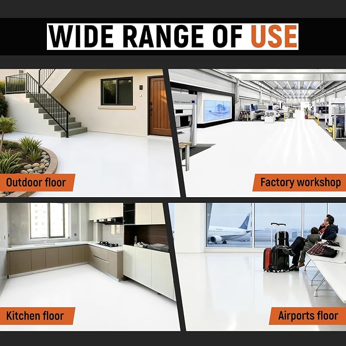 YOA Professional Concrete Garage Floor Paint White, Acrylic Resin Coating - Image 4