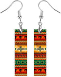 Earrings Handmade Bar Wood Earrings Light Weight Printed Image Dangle Earring Jewelry