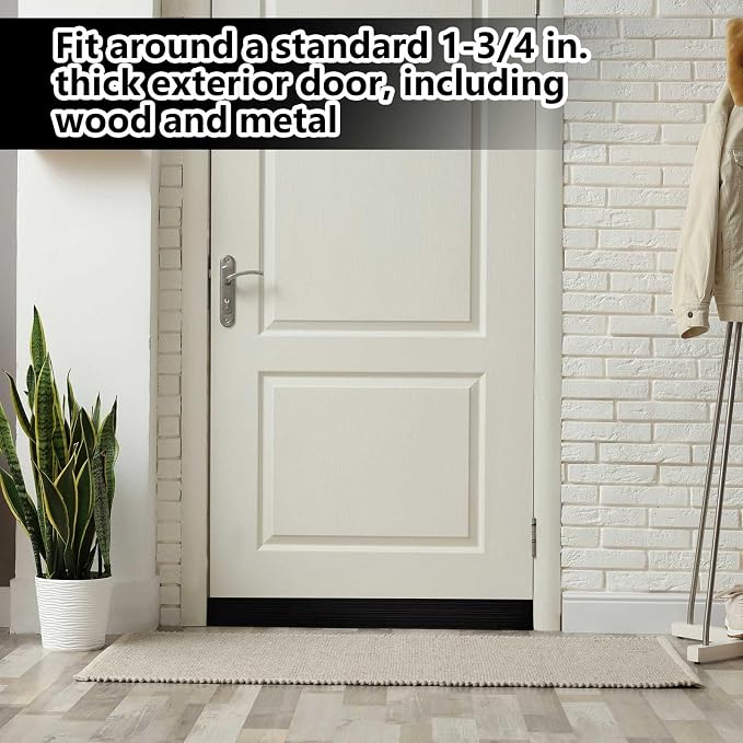 Yaocom 2 Pack U Shape Screw on Under Door Seal 48 Inch Aluminum and Rubber Door - Image 6
