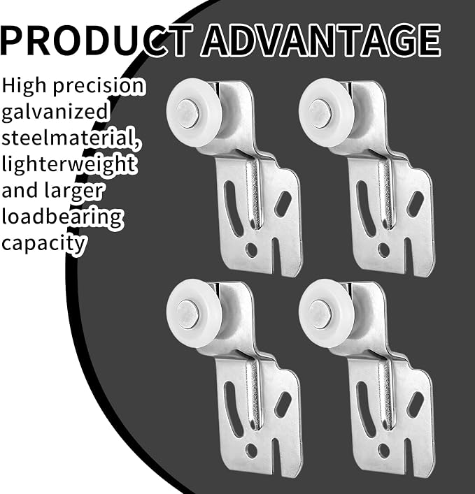 Complete Sliding Closet Door Roller Kit, Includes 4 Rectangular Smooth Rollers - Image 5