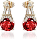 Alphabet Earring for Women, 18K Gold Plated Brass with Cubic Zirconia.