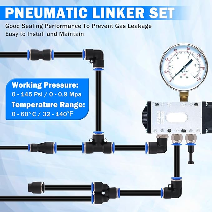 123 Pcs Quick Connect Air Line Fittings Kit Pneumatic Air Fittings | 1/8" 1/4" - Image 5