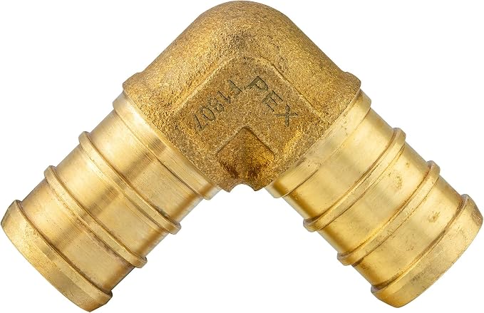 EFIELD 1/2" Pex Brass Crimp Barb Fittings Combo | 10 Pieces each: Tee, Elbow - Image 7