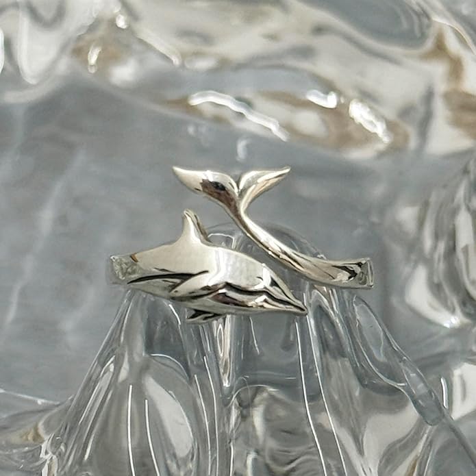 Adjustable Rings 925 Sterling Silver Jewelry Witch Hat Fox Dolphin Butterfly Dragonfly Spoon Ring Gifts for Women Men Lover Anniversary Birthday Graduation Christmas Valentine's Day Mother's Day