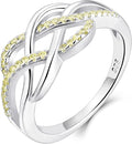 YL Celtic Knot Rings 925 Sterling Silver Twisted Knot Ring Birthstone Infinity Statement Jewelry for Women-size5