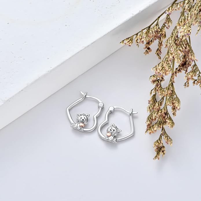 Hypoallergenic Earrings Rabbit Tiger Teddy Koala Puppy Panther Peacock Earrings Sterling Silver Animal Hug Hoop Earrings Jewelry Mothers Day Graduation Birthday Gifts for Women