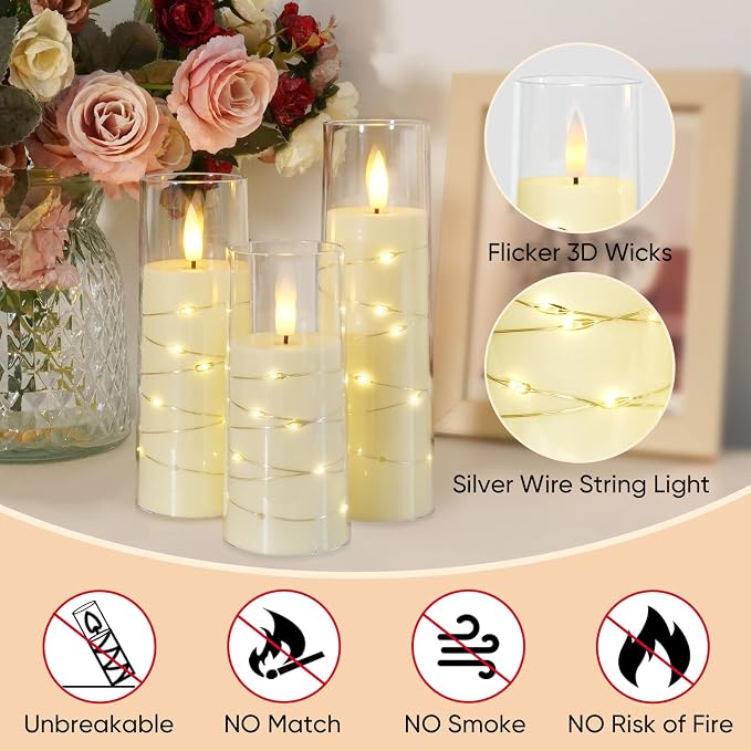 Raycare 7 Pack Flameless Battery Operated Pillar Candles - Image 5
