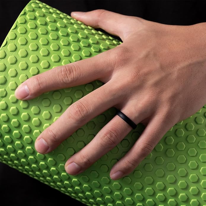 Egnaro Silicone Rings for Her, Rubber Wedding bands for Him, Breathable Engagement thin Unisex Design, Variety Multipack 1-7