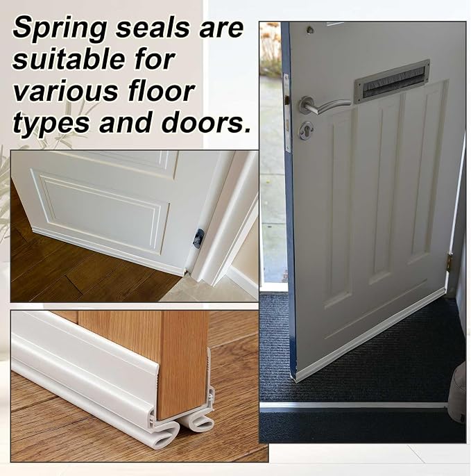 Yaocom 4 Strip 32" Vinyl U Shape Door Bottom Seal Slide on Door Sweep White | - Image 6