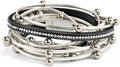 Wrapped Bracelets for Women,Leather Bracelet,Boho Bracelets for Women,Multi-Layer Pearl Crystal Bracelet Bangle Jewelry
