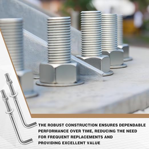 Blulu 30 Sets 5/8" X 8" Anchor Bolt L-Bolts Threaded Concrete Anchor Hot Dipped - Image 5