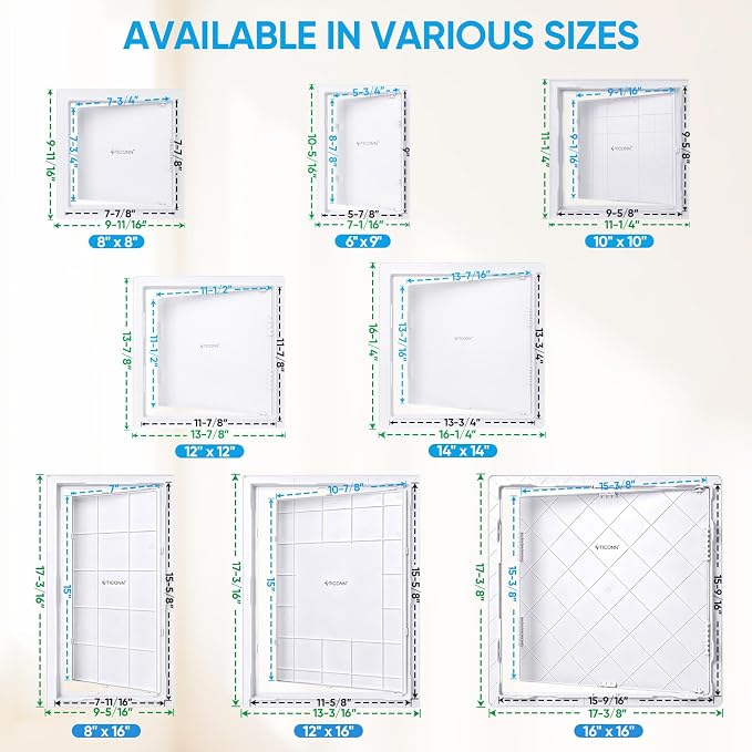 TICONN Access Panel for Drywall, 10 x 10 Inch ABS Plastic Wall Hole Cover - Image 5