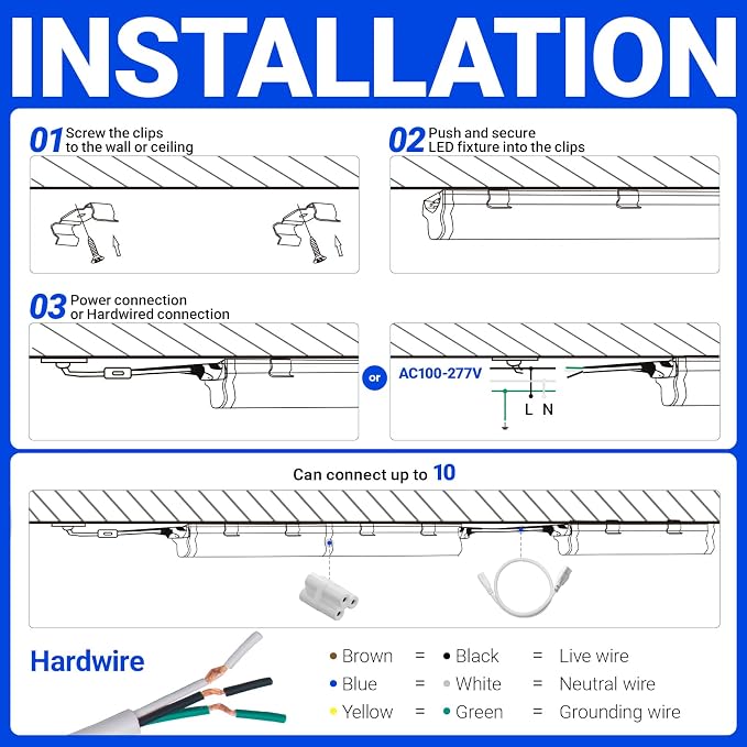 Barrina T5 3FT LED Shop Light, 5000K Daylight White, 6 Packs | Utility Light - Image 9
