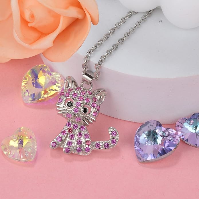 Couple Heart Or Cat BFF Best Friend for Girls Puzzle Friendship Pendant Necklaces,316L Stainless Steel