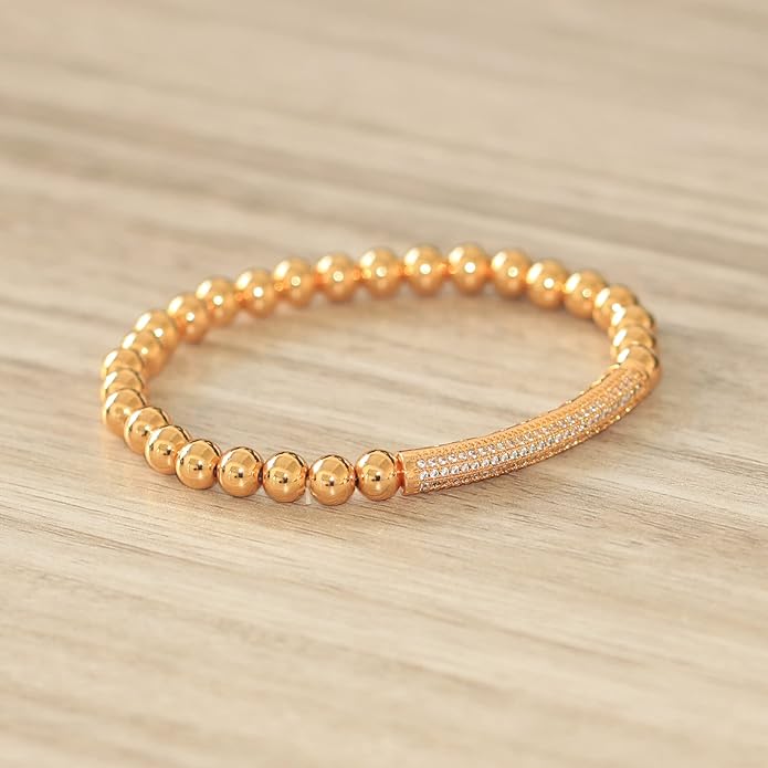 GOOJIDS Surfer Heishi Clay Bead Bracelets for Women Bohemian Stackable Gold Plated Beaded Stretch Bracelets Elastic Layering Friendship Bracelets Set Boho Jewelry