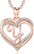INFUSEU Unique Initial Necklaces for Women Girls Small Heart Letter Jewelry, Meaningful Personalized Gifts