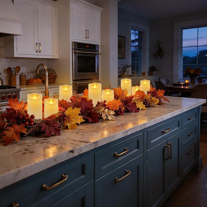 Flameless Candles 4" 5" 6" Outdoor Indoor Pillars Battery Operated Flickering - Image 5
