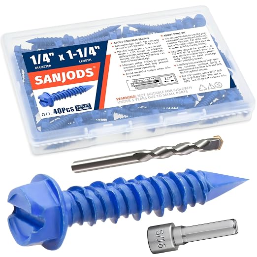 1/4" x 1-1/4" Concrete Screws Anchor, Cement or Stucco by Unknown