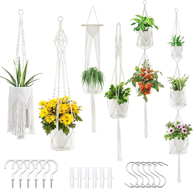 SFENNGPET Macrame Plant Hangers, handmade macromay plant hangers, indoor flower by SFENNGPET