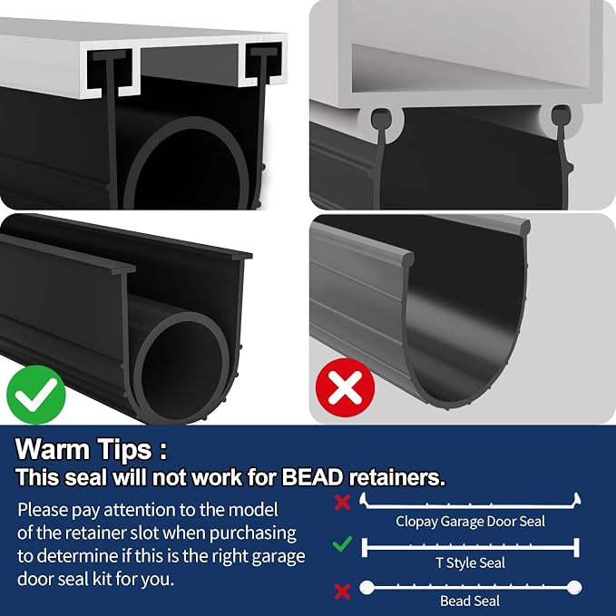 Garage Door Bottom Seal, 5/16" T-End, 20 ft | Fits 5/16" T-end tracks only; 4" - Image 3