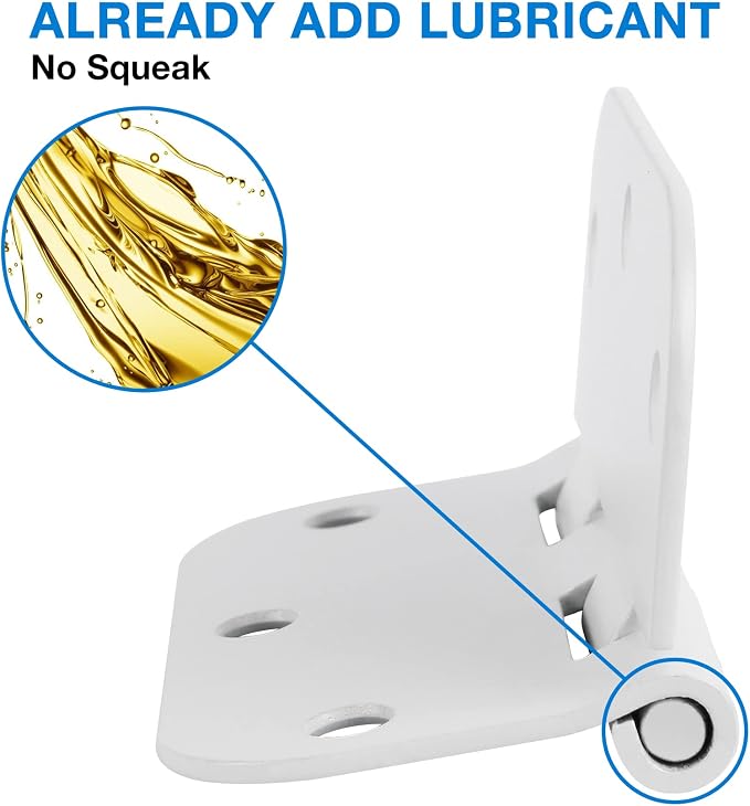 TDCHINGES 3 1/2" Matte White Door Hinges 3.5" 5/8" Radius Rounded 6 Pack | - Image 5