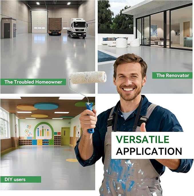 Professional Floor Coating -silver-gray acrylic concrete coating, suitable - Image 5