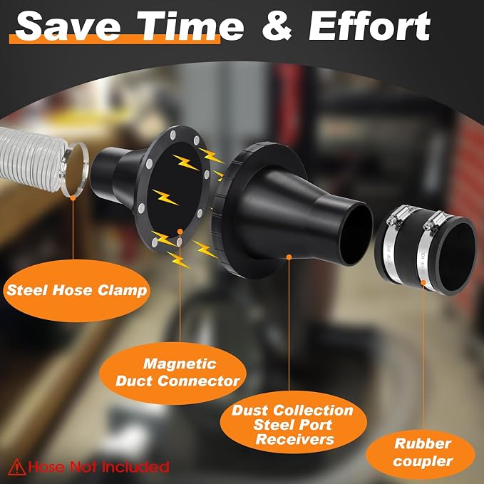 4" to 2-1/2" Magnetic Dust Collection Fittings - Image 4