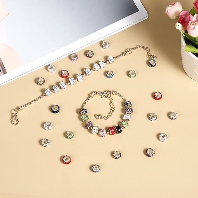20PCS Snake Chain Charm Bracelet with Bracelet Helper Adjustable Snake Bracelet Chains with Lobster Clasp Extender Chain for Women DIY Jewelry Making Supplies