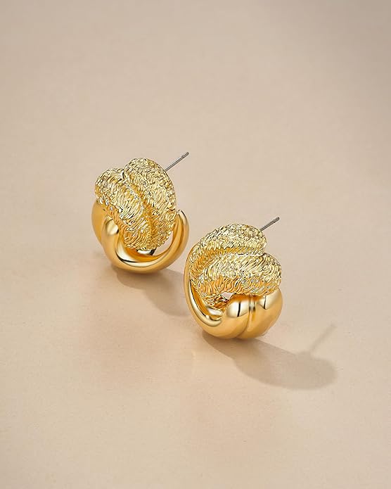SNGIA18K Gold Plated Dangle Textured Ribbed Irregular Large Leaf Statement Earrings for Women by SNGIA, Handmade Dramatic Geometric Trendy Summer Drop Leaf Flower Jewelry Gifts, Bold Beachy Vintage Plant Fashion Drop Accessories, Vintage Nickle Free Fl...