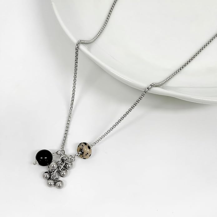 Snake Butterfly Necklace for Women Y2k Irregular Round Bead Pendant Women's Jewelry