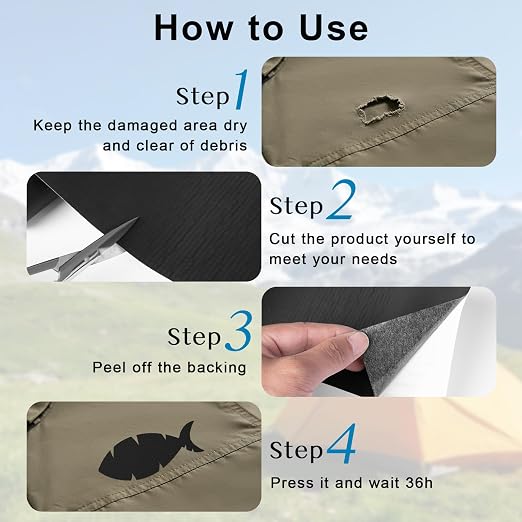 2 Pieces Black Nylon Patch Repair Kit, 4 x 63 Inch | Quick Self-Adhesive - Image 3