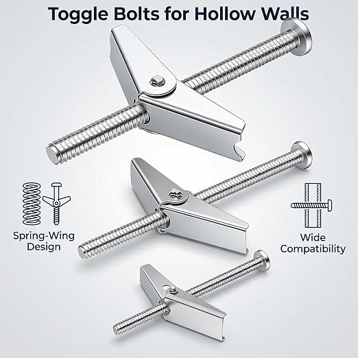 weideer 192Pcs Toggle Bolts 1/8" Heavy Duty Drywall Anchors and Screws - Image 5