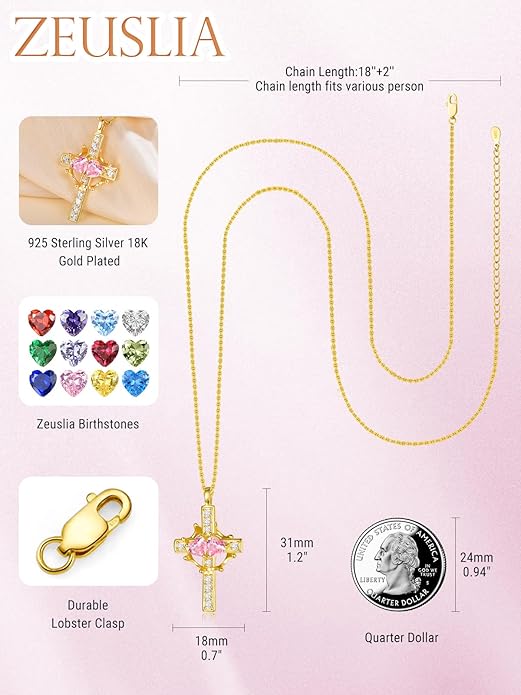 Valentine's Day Gifts for Wife 925 Sterling Silver Double Birthstone Pendant Necklaces I Love You for Always and Forever Necklace Anniversary Birthday Gifts for Wife Girlfriend Mom Her
