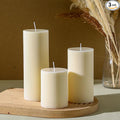 Conelist Ribbed Pillar Candles Set of 3, Width 3" High 4" 6" 8" by Conelist