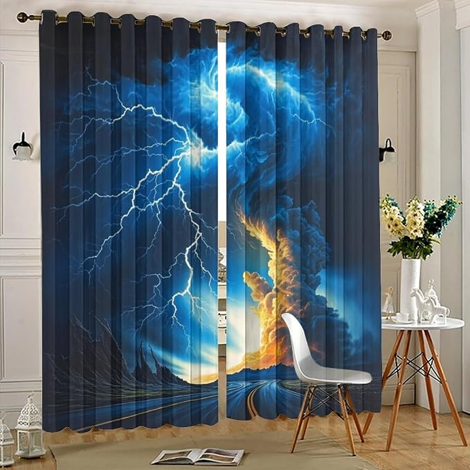 Horror Tornado Clouds Blackout Curtains - Image 4