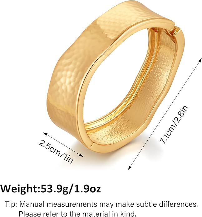 Chunky Gold Bangles Bracelet for Women Trendy Statement Bracelet Dainty Charm Gold Valentine's Day Gift Jewelry for Her