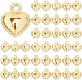 MARFOREVER 40 Pcs 18K Gold Heart Charms for Jewelry Making, Valentines Charms 3D Love Heart Shape Dangle Pendants for Mother's Day Valentine's Gifts Bracelet Necklace Earrings Making DIY Crafts
