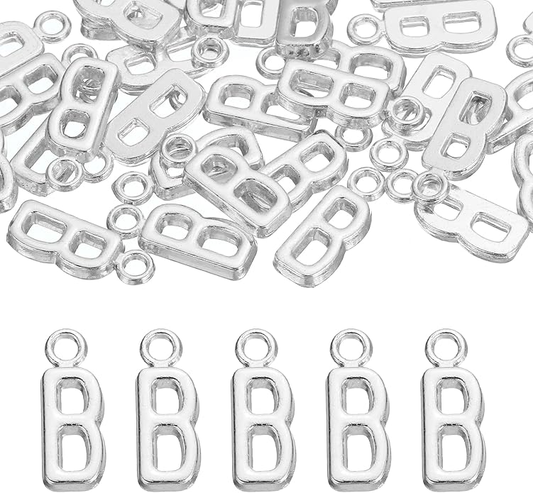 uxcell Letter Charm, Alloy Letter Initial Alphabet Charm for DIY Crafts Jewelry Making Bracelet Earrings Necklace