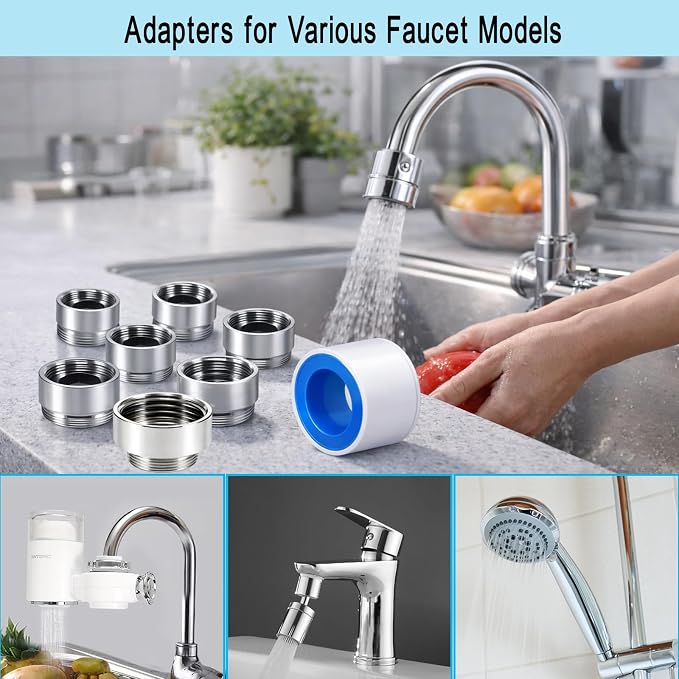 7 PCS Female Thread Faucet Adapter Kit, Sink Faucet Aerator Adapter | Female - Image 5