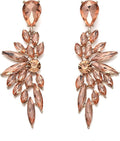BriLove Women's Wedding Bridal Crystal Teardrop Multi Marquise Cluster Bling Dangle Earrings