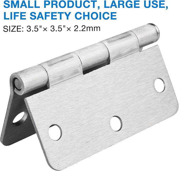 24 Pack Brushed Nickel Door Hinges 3.5 Inch 1/4" Radius Corners Standard | - Image 6