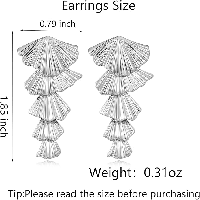 Gold/Silver Shell Dangle Earrings for Women Seashell Drop Dangle Earrings Ocean Beach Earrings Summer Jewelry