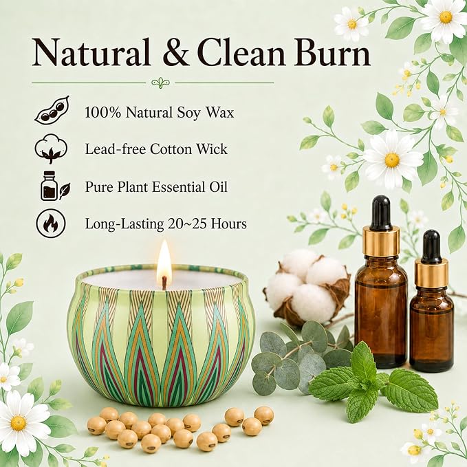 Scented Candles Gift Set for Women, 12 Pack | Natural Soy Wax, 300 Hrs Burning - Image 3