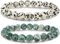 Bivei Natural Gemstone Semi Precious Healing Crystals Handmade Stretchy Round Beads Bracelet,Stocking Stuffers for Women Enhance Positive Energy
