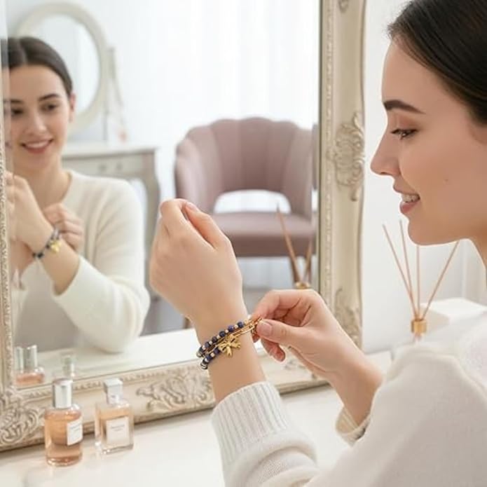 Solza Gold Plated Bracelet for Women – Adjustable Chain Bracelet, Stylish Fashion Jewelry, Non-Tarnish Charm and Rope Design, Elegant Everyday Accessory