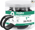 OURU 1 Inch Cable Clamps, Rubber Coated Insulated Clamps, 25mm | 304 Stainless by OURU