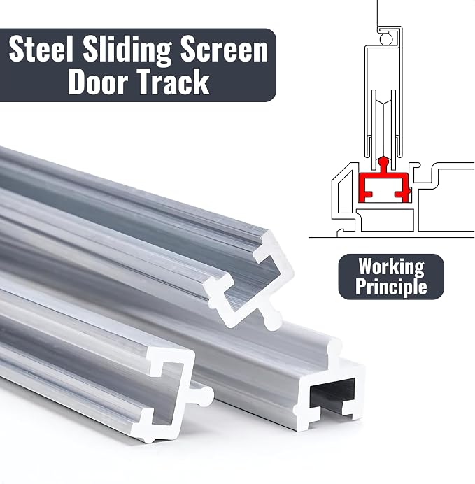 48 Inch Aluminum Sliding Screen Door Track – Heavy-Duty Steel Bottom Track - Image 6