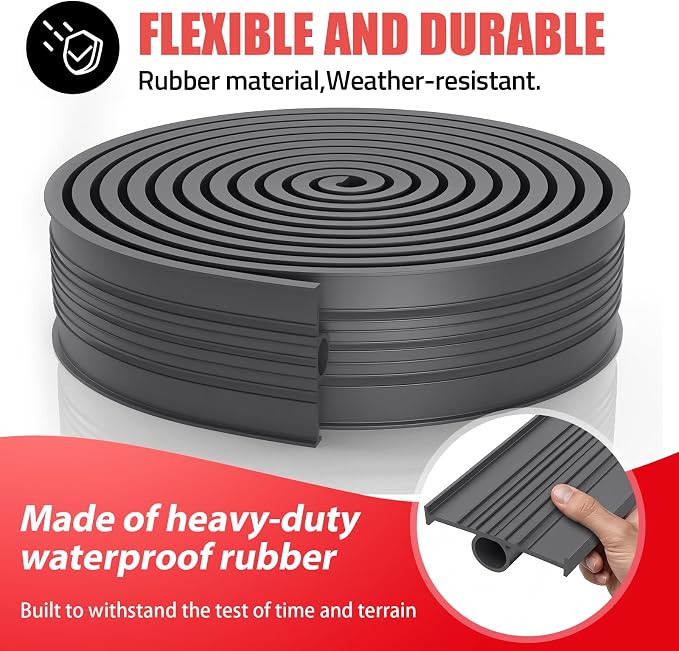 Jin&Bao Garage Door Bottom Rubber Seal 5/16" T-End 16FT & 2 End Plugs Gray | - Image 2