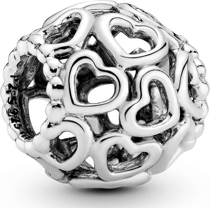 PANDORA Hearts All Over Charm - Bracelet Charm for PANDORA Moments Bracelets - Stunning Women's Jewelry - Gift for Women in Your Life - Made with Sterling Silver - With Gift Box